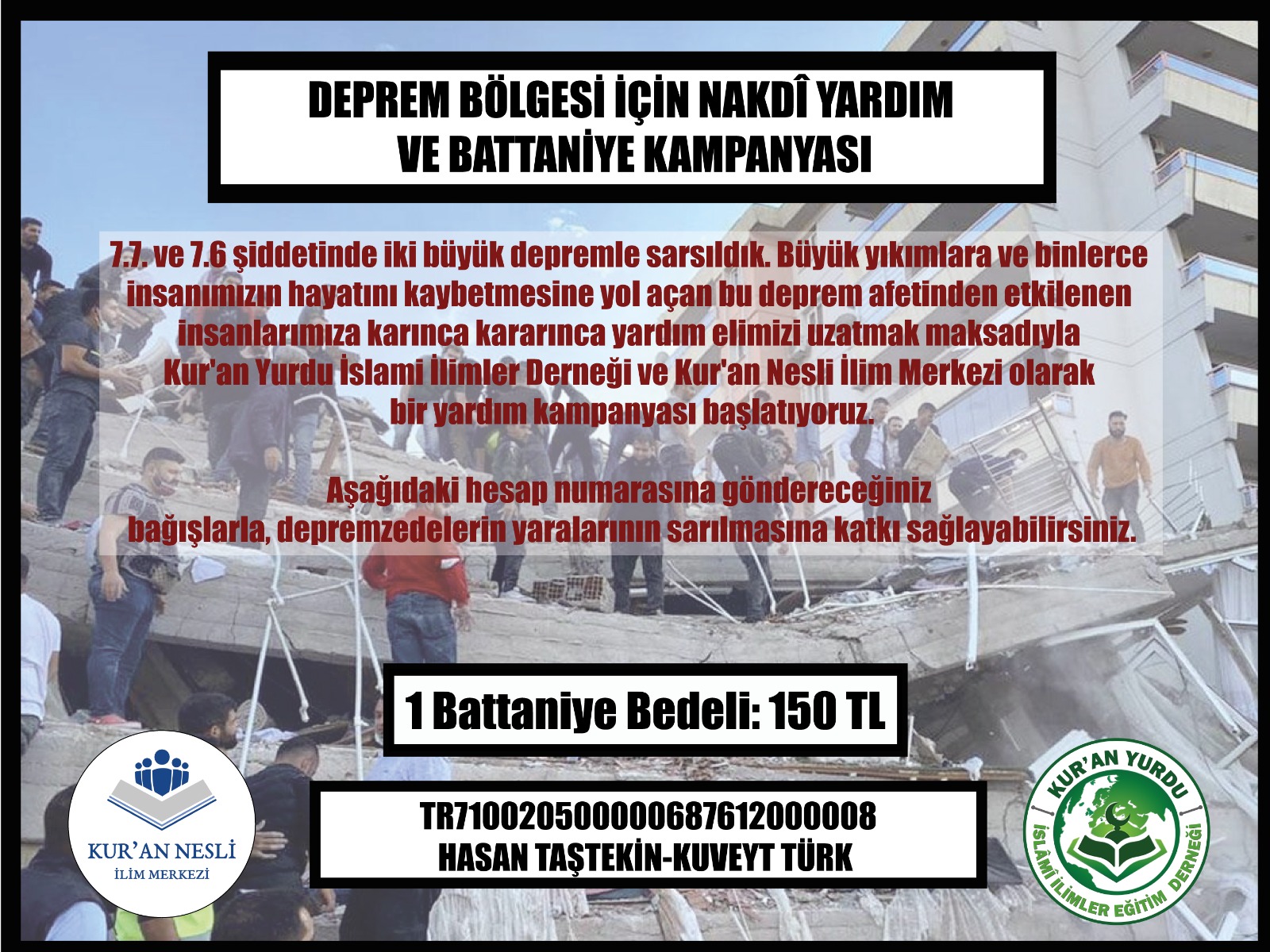 deprem ilanı kuran yurdu
