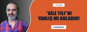 "AİLE YILI"NI YANLIŞ MI ANLADIK!